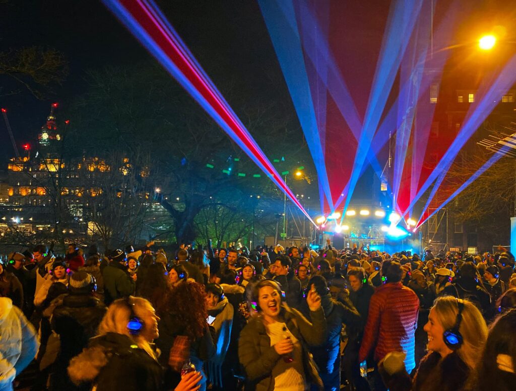 Massive silent disco party in Edinburgh